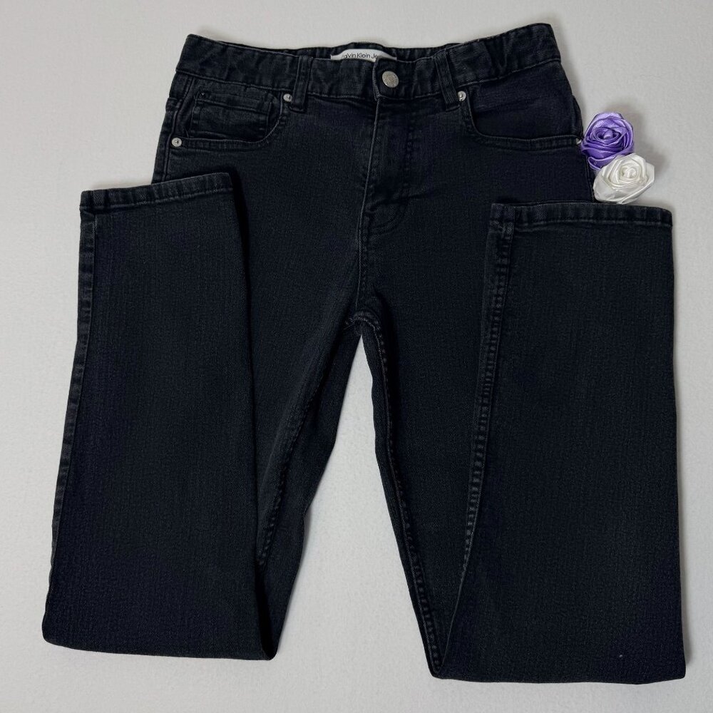 Calvin Klein Jeans Slim Straight Womens Size 16 Dark Wash Stretch Denim